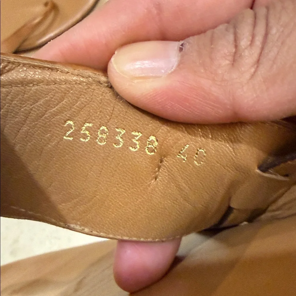 Gucci Tan Brown Leather Thong Slingback Sandals - Picture 3 of 9